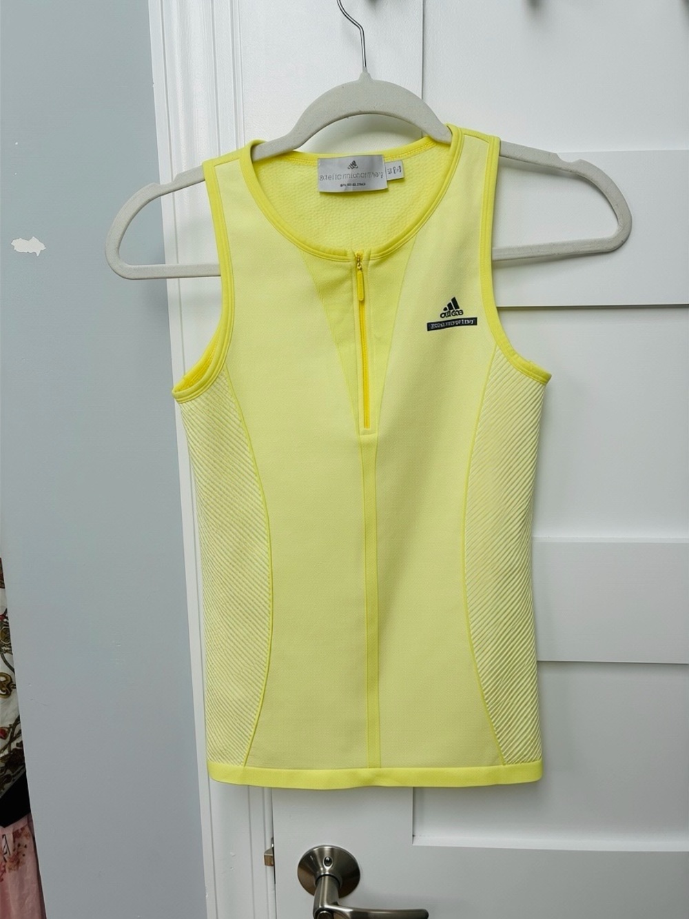 Stella McCartney Neon Yellow Athletic Tank with Front Zip size XS
